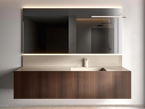 HEX 2337 - Wall-mounted vanity unit with integrated washbasin _ Edoné by Agorà